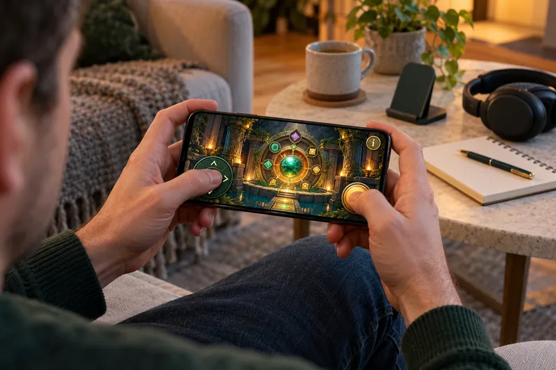 mobile casino games Ireland controls on a modern phone