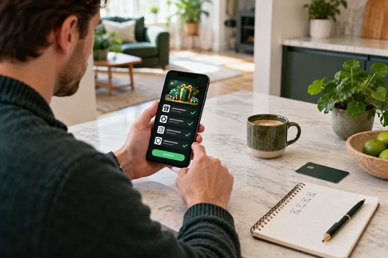 Betway casino Ireland welcome offer checklist on a phone