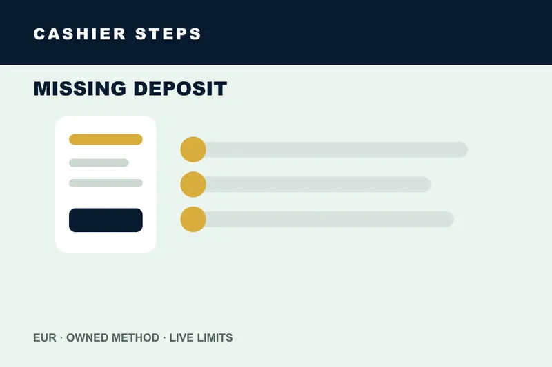Missing deposit casino deposit steps on a phone