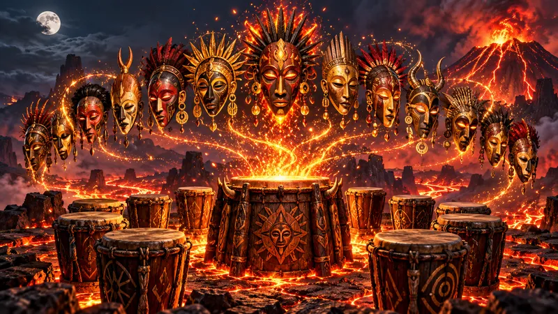 12 Masks of Fire Drum Frenzy online slots mechanic overview