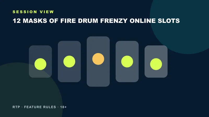 12 Masks of Fire Drum Frenzy online slots session planning visual